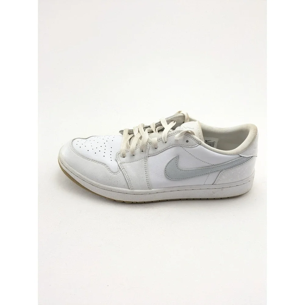 Mens Air Jordan 1 Low White Gum Platinum White Leather Shoes DD9315-111 Size 12